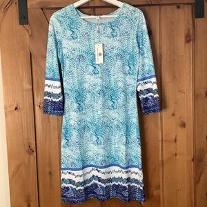 New Jean Pierre Klifa Paris Daphne Dress Ocean XS
